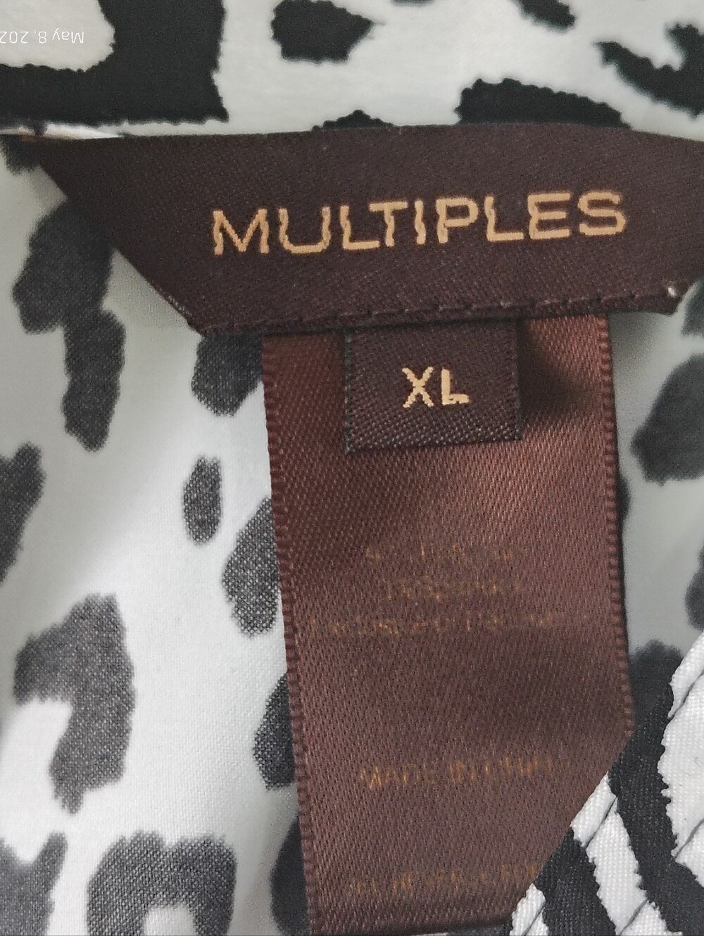 MULTIPLES WOMENS XL LEOPARD PRINT BUTTON UP LONG SLEEVE FLORAL ABSTRACT GRAIL - Picture 2 of 8